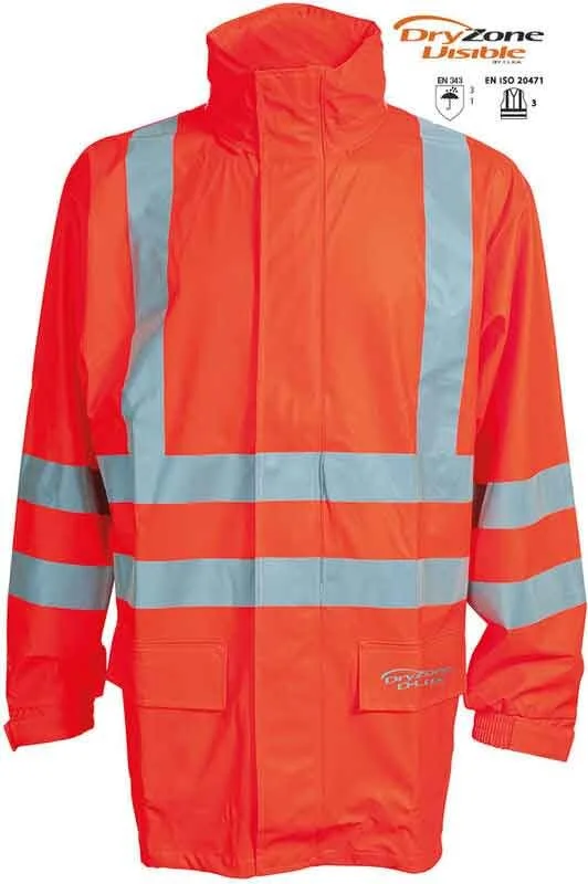 ELKA Rainwear ELKA Warnschutz Regenjacke DryZone Visible Extra Lang 026301R 2 ELKA Rainwear ELKA Warnschutz Regenjacke DryZone Visible Extra Lang 026301R – Bild 2