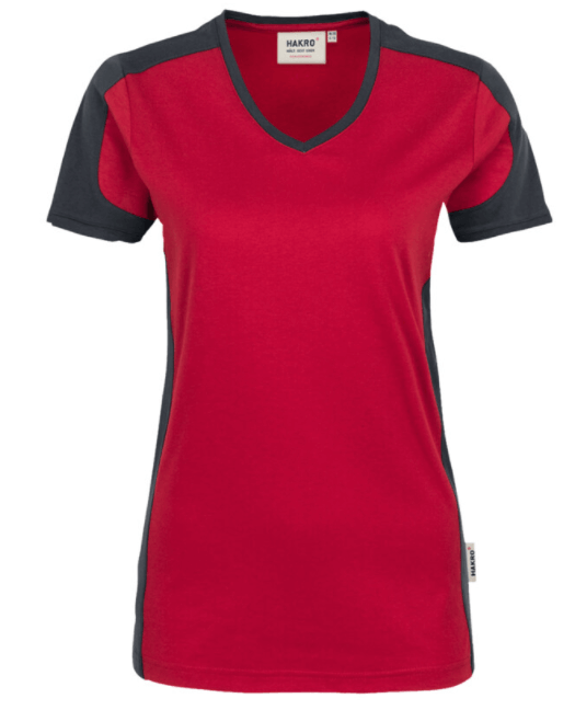 Hakro Damen V-Shirt Contrast 190 Mikralinar 3 Hakro Damen V-Shirt Contrast 190 Mikralinar – Bild 3