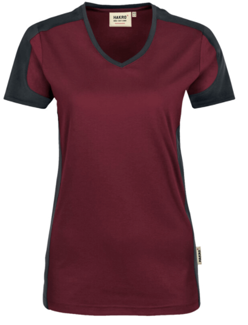 Hakro Damen V-Shirt Contrast 190 Mikralinar 5 Hakro Damen V-Shirt Contrast 190 Mikralinar – Bild 5